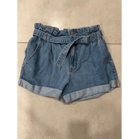 Forever 21 Paper Bag Stretch high-waisted denim shorts size 28 - Picture 1 of 7